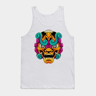 The Furious Japanese Lion 2 - Komainu Vector art illustration Tank Top